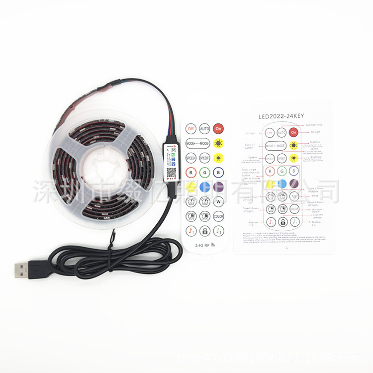 RGB LED traka za namještaj, 5V niskog napona, vodootporna 5050 RGB, Bluetooth daljinsko upravljanje, LED komplet