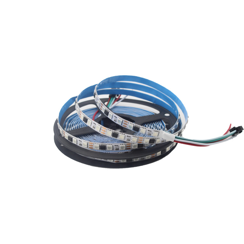WS2811 RGB LED traka, uska pločica 8 mm, 5050 LED, 84 LED/m, potpuno boja, vodopadni efekt svjetla
