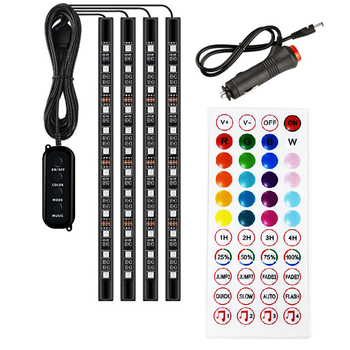 RGB LED trak za unutarnje osvjetljenje automobila, zvukom aktiviran, 8 boja, pametni svjetlosni trak