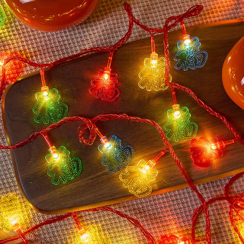 LED niz svjetala s znakom sreće za Novu godinu, vanjska dekoracija, 12 m, 68 LED