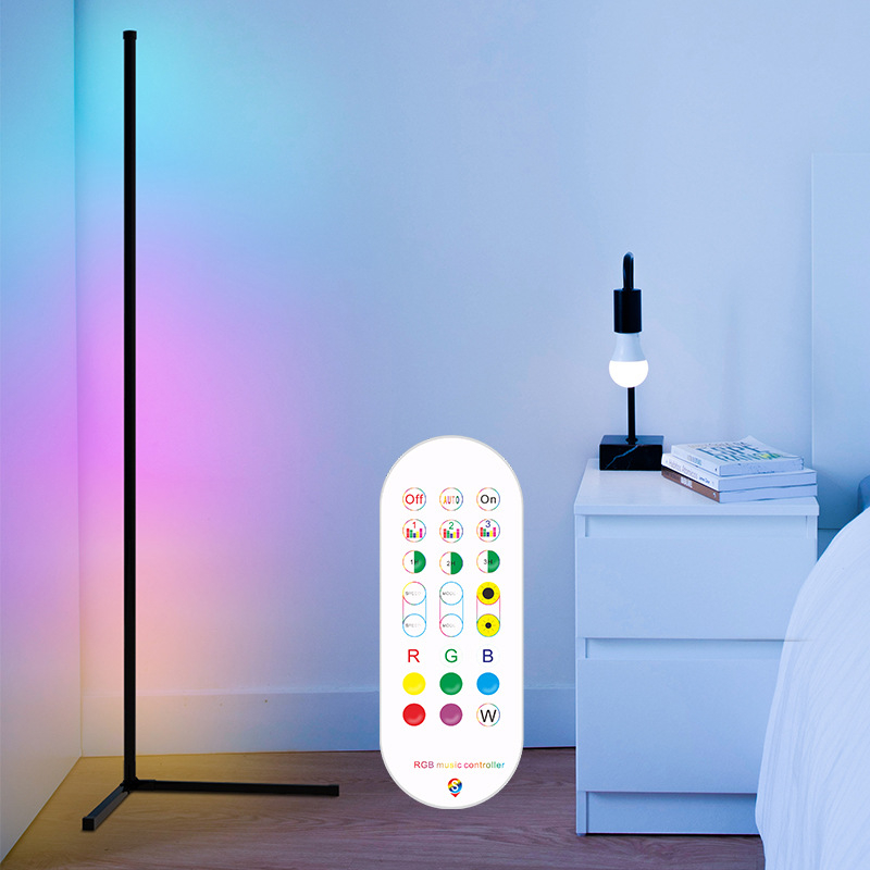 Šarena LED stalna lampa s USB i Bluetooth, kutna ambijentalna svjetiljka s daljinskim upravljanjem