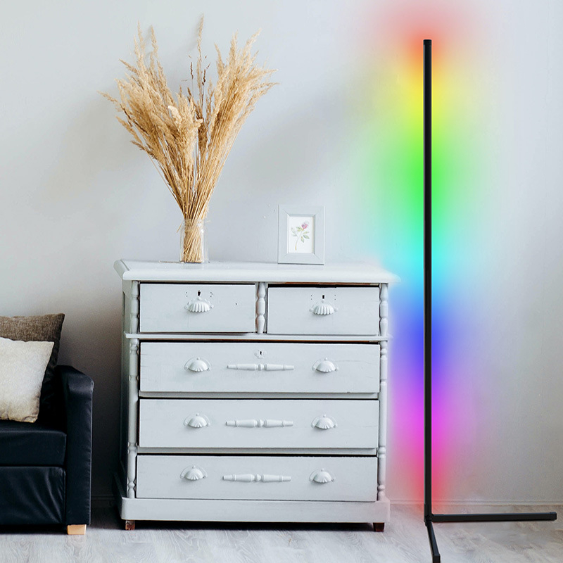 Šarena LED stalna lampa s USB i Bluetooth, kutna ambijentalna svjetiljka s daljinskim upravljanjem