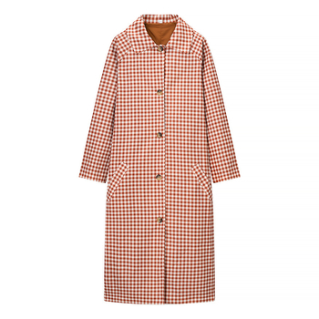 Ženska karirana windbreaker jakna, lagana, dugačka, casual stil
