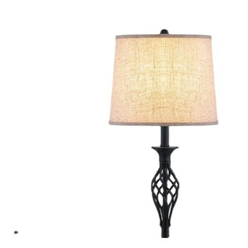 Podna lampa s američkim uvijenim abažurom, moderno minimalističko unutarnje osvjetljenje.