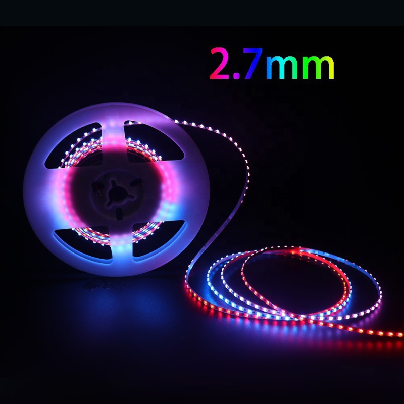 5V RGB LED traka, ultra uska 2,6 mm, 133 LED, ambijentalno osvjetljenje za gaming sobu