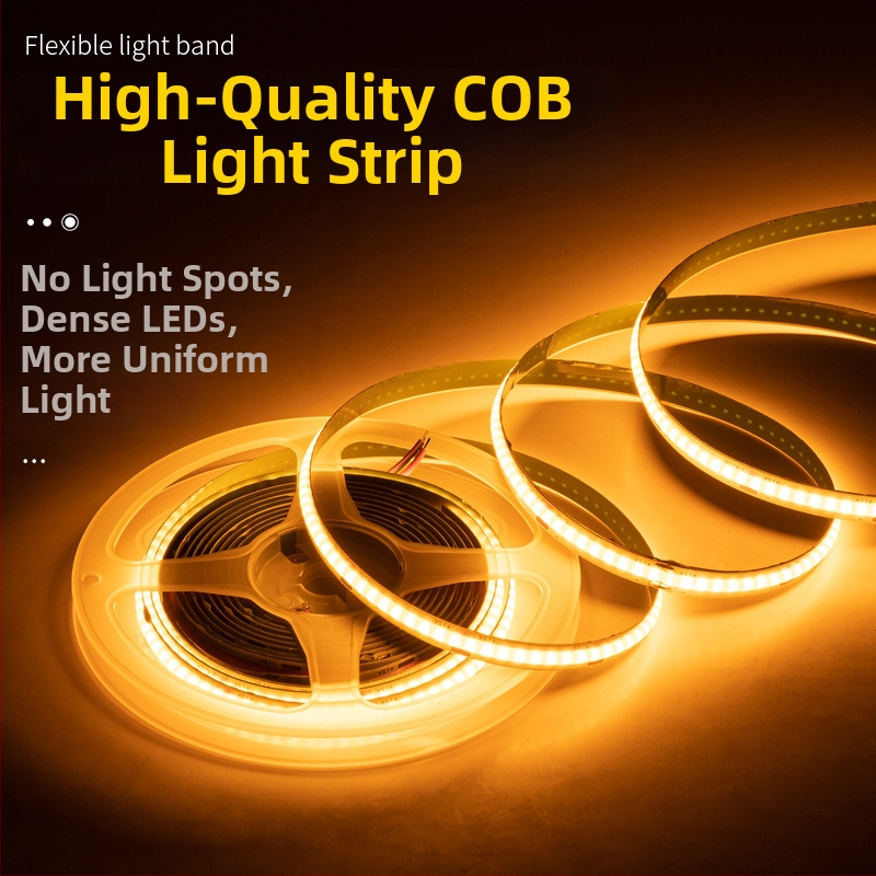 COB LED fleksibilna traka s ljepivom podlogom, niskonaponska 12V/24V, za kućno osvjetljenje stropa i ormara, ultra jarko linearno svjetlo