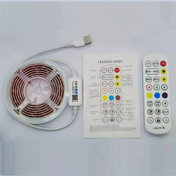 Set LED traka 5050 s Bluetooth USB upravljačem, za ormariće i namještaj, pozadinsko osvjetljenje televizora, pametno upravljanje