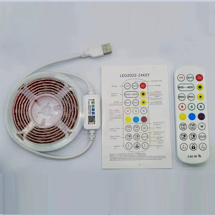 Set LED traka 5050 s Bluetooth USB upravljačem, za ormariće i namještaj, pozadinsko osvjetljenje televizora, pametno upravljanje