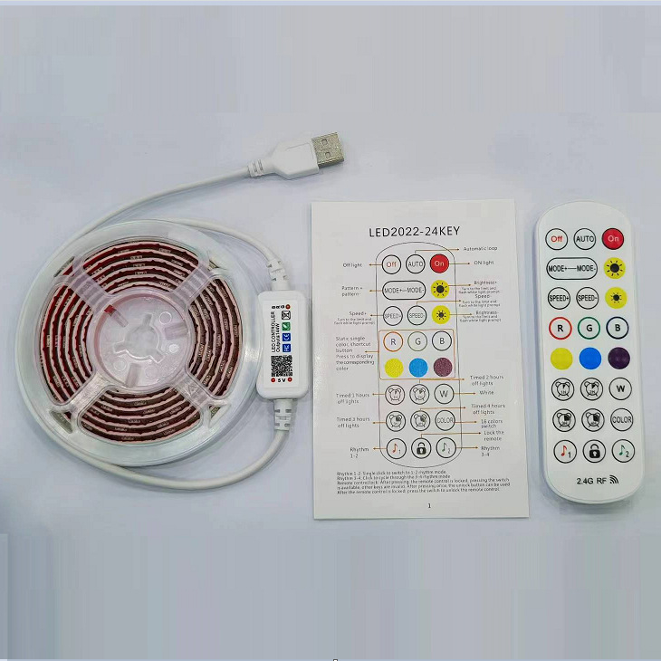 Set LED traka 5050 s Bluetooth USB upravljačem, za ormariće i namještaj, pozadinsko osvjetljenje televizora, pametno upravljanje