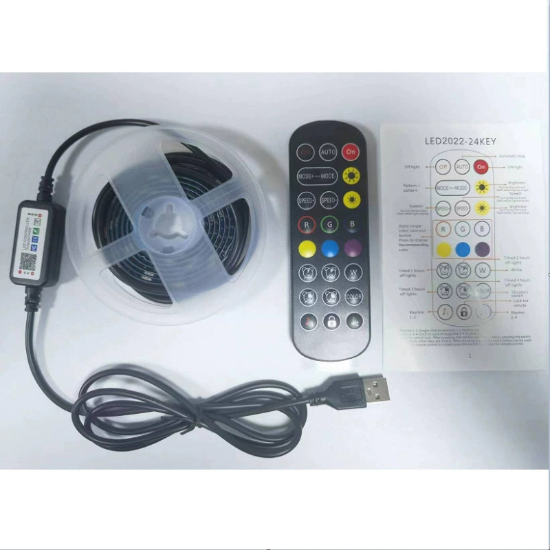 Set LED traka 5050 s Bluetooth USB upravljačem, za ormariće i namještaj, pozadinsko osvjetljenje televizora, pametno upravljanje