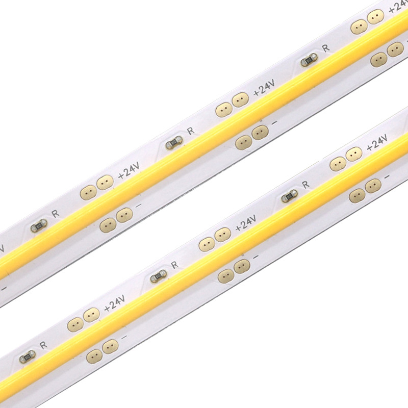 COB fleksibilna LED traka za unutarnje osvjetljenje, 12–24V, ugrađena u aluminijski kanal za vitrine i ormariće