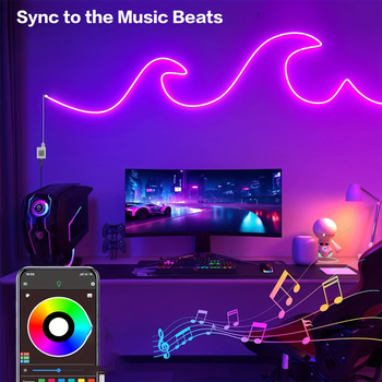 USB 5V neonska LED traka set s daljinskim upravljanjem i Bluetooth glazbom za unutarnju DIY dekoraciju