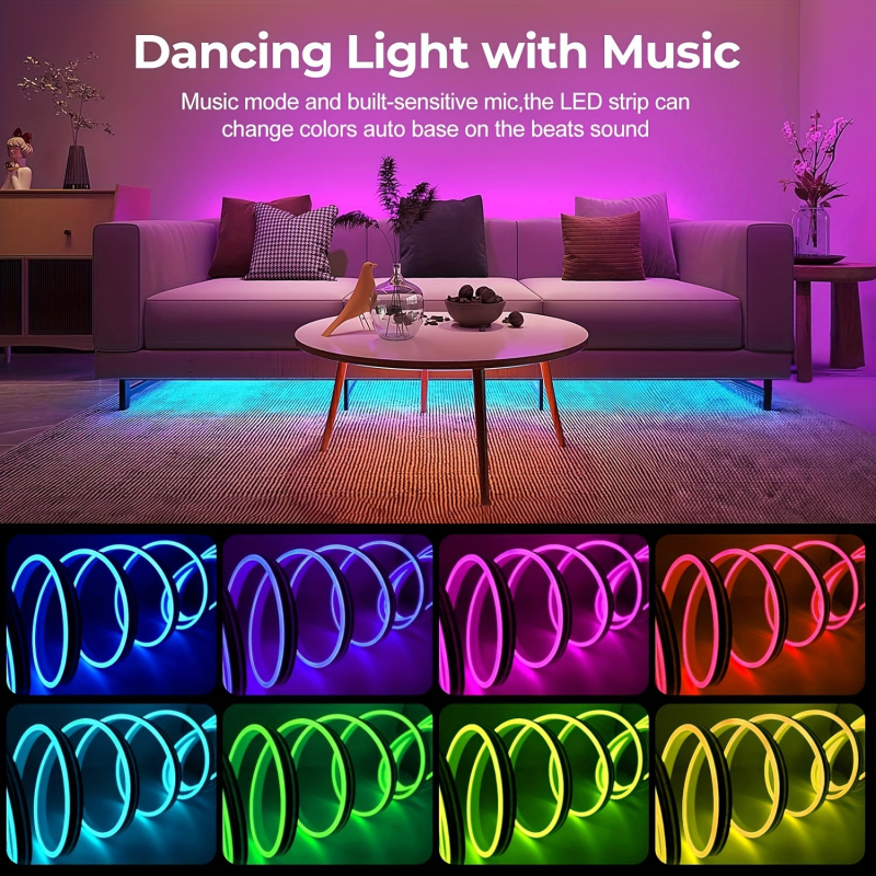USB 5V neonska LED traka set s daljinskim upravljanjem i Bluetooth glazbom za unutarnju DIY dekoraciju