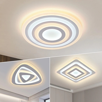 LED plafonjera u modernom minimalističkom stilu, s daljinskim upravljanjem i regulacijom jačine svjetla, okrugla akrilna