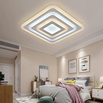 LED plafonjera u modernom minimalističkom stilu, s daljinskim upravljanjem i regulacijom jačine svjetla, okrugla akrilna
