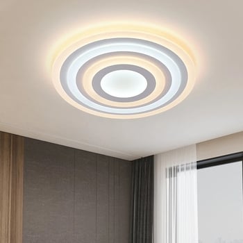 LED plafonjera u modernom minimalističkom stilu, s daljinskim upravljanjem i regulacijom jačine svjetla, okrugla akrilna