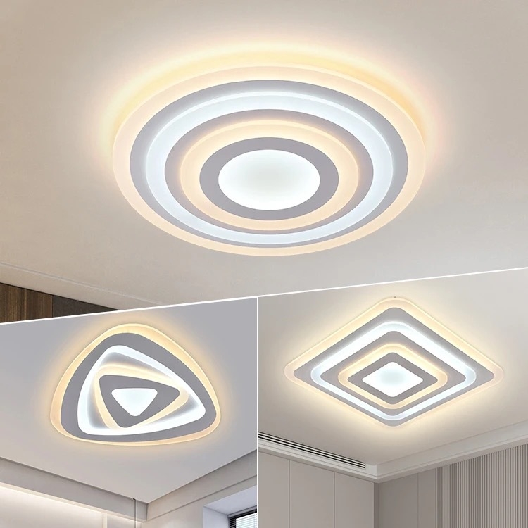 LED plafonjera u modernom minimalističkom stilu, s daljinskim upravljanjem i regulacijom jačine svjetla, okrugla akrilna