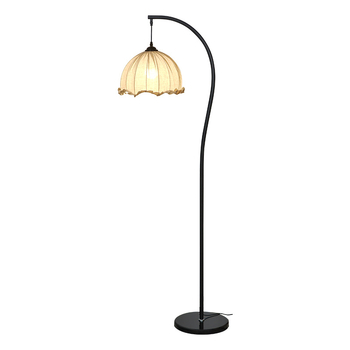 Krem podna lampa u S-obliku, za dnevni boravak i spavaću sobu, nordijskog stila, rasvjeta za čitanje pored kreveta