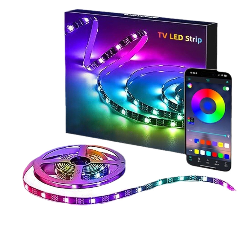 LED traka 5050 RGB, dizajn crne ploče, 30 LED/m, nježno svjetlo, USB napajanje 5V, pozadinsko osvjetljenje za TV i računar, šareni dekorativni efekt svjetla