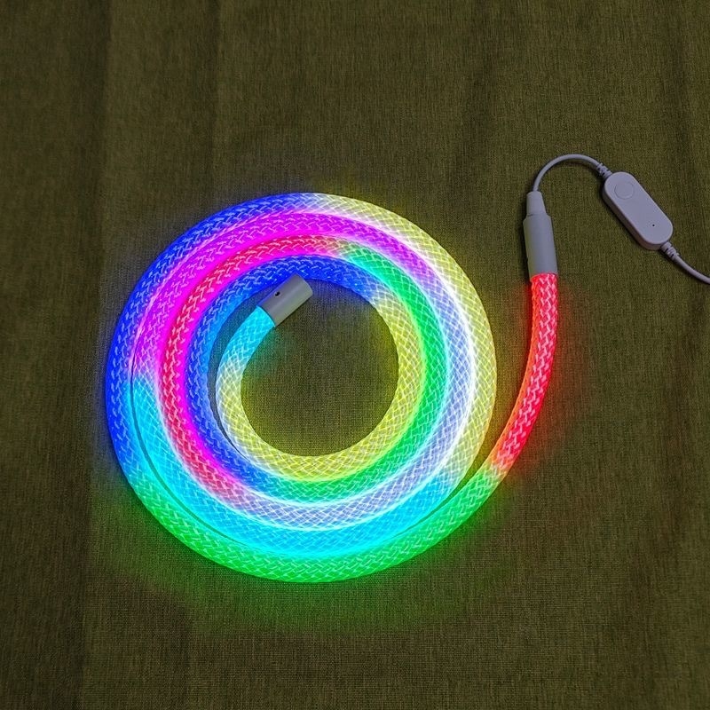 RGB LED traka s USB napajanjem, kružno 360° osvjetljenje, 5V ambientno osvjetljenje, fleksibilna višebojna traka s motivom zmajevih ljuski
