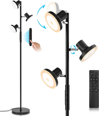 Tri neovisno upravljane podne lampe s daljinskim i dodirnim upravljanjem, pogodno za dnevni boravak, spavaću sobu i ured