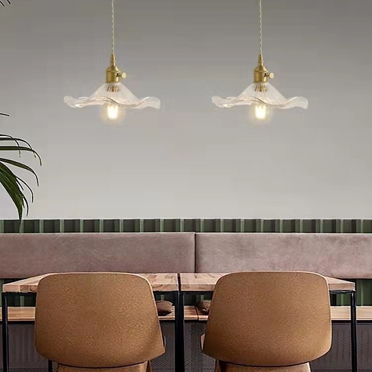 Nordijski stakleni viseći luster za restorane i barove, s jednim izvorom svjetla, disk dizajn, postmoderni stil