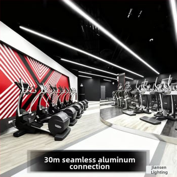 LED dlhá lineárna lampa pre štvorcové kanály, ultra jasné visiacé svetlo pre kanceláriu a posilňovňu, bezšvový pásik
