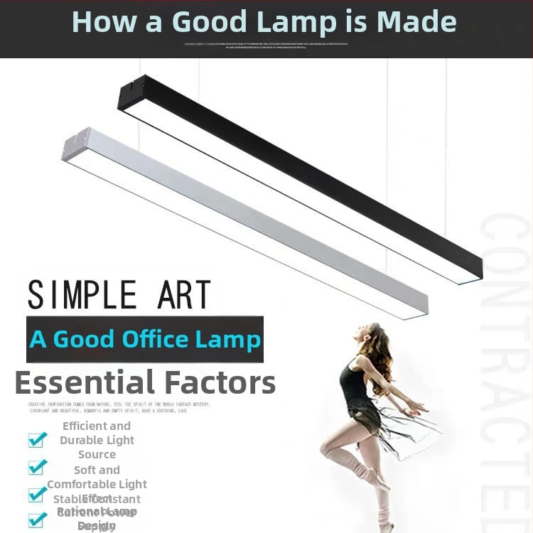 LED dlhá lineárna lampa pre štvorcové kanály, ultra jasné visiacé svetlo pre kanceláriu a posilňovňu, bezšvový pásik