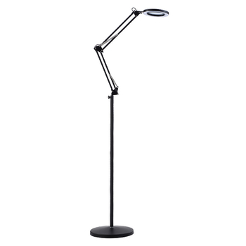 LED podna lampa s povećalom, zaštita očiju, podesiva visina 50-180 cm, kućište od aluminijske legure; idealno za ljepotu, manikuru, trepavice, obrve i tetoviranje, čitanje
