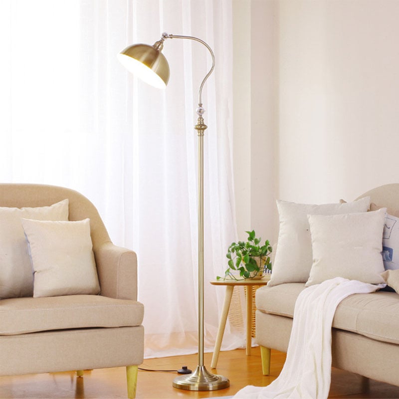 Podna lampa s imitacijom bakra, retro američki stil, za dnevni boravak, spavaću sobu i radnu sobu — EU i US standardi
