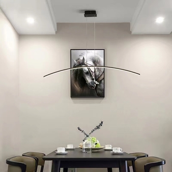 Lustre za restoran s modernim minimalističkim dizajnom i kreativnim stilom, pogodan za dnevni boravak, ured ili studijski bar, LED traka rasvjeta