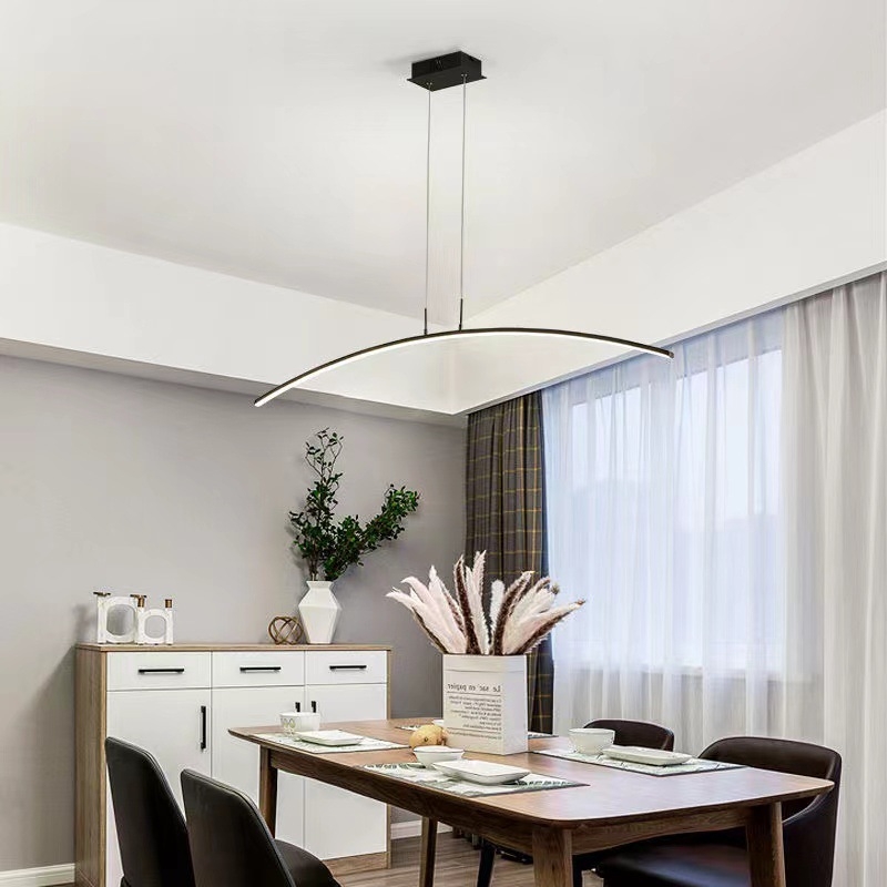 Lustre za restoran s modernim minimalističkim dizajnom i kreativnim stilom, pogodan za dnevni boravak, ured ili studijski bar, LED traka rasvjeta