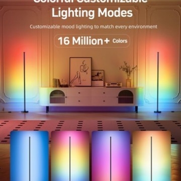 Inteligentna RGB LED lampa za pod s upravljanjem putem aplikacije, zvukom aktivirana, 16 milijuna boja, za dnevni boravak i gaming sobu, moderan minimalistički stil