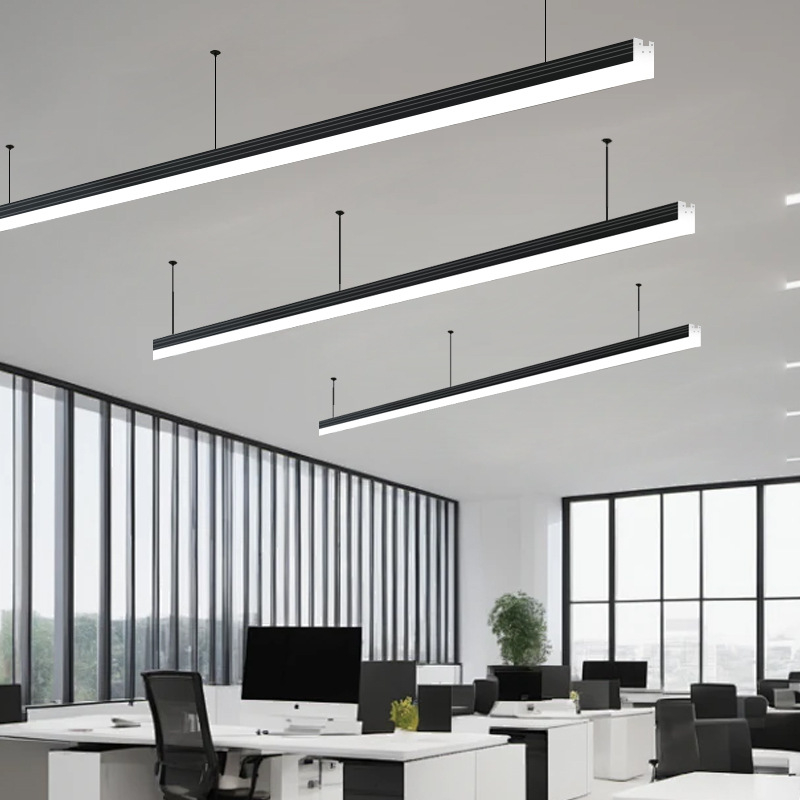 LED петстранична лента лампа за осветление, алуминиево тяло, размер 1200x70x75 мм, подходяща за офис, конферентни зали, фитнес и търговски центрове