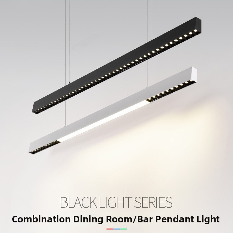 LED dlhá pásová visiac lamp pre konferenčné miestnosti, pracovné stanice, jedálne a čajové stoly, mriežka proti oslneniu pre ochranu očí