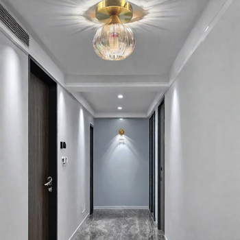 Moderna staklena stropna svjetiljka za ulaz i hodnik – minimalistički luksuz, pogodna za hodnik, garderobu i balkon