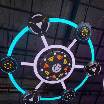 Hexagonalna viseća svjetiljka u obliku prstena – arcade stilu osvjetljenje za Internet kafiće, dvorane za igre i teretane, prilagodljivo osvjetljenje