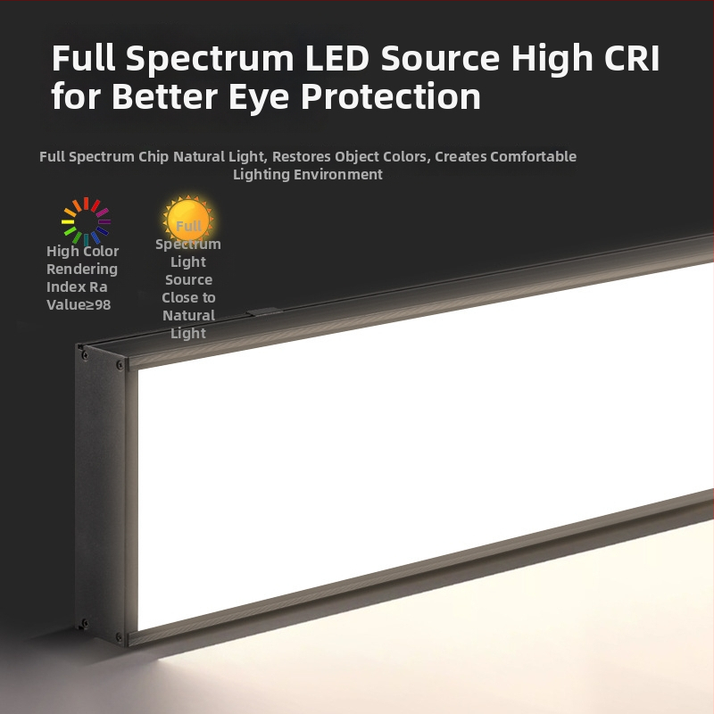 LED traka s kompletnim spektrom za ured, 96 LED-a, 6000K, CRI 98, linearno viseće osvjetljenje za učionicu i ured
