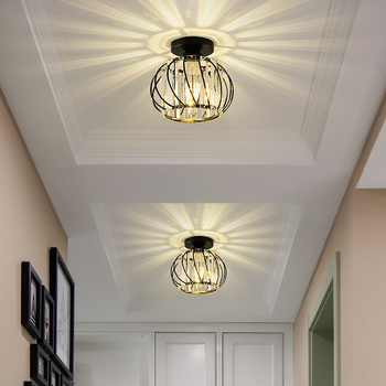 Nordijsko stropno svjetlo za hodnik i ulaz, moderni minimalistički LED s kristalnim tijelom i željeznim sjenilom, 220V, model S001, pogodno za 3–5 m²