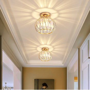 Nordijsko stropno svjetlo za hodnik i ulaz, moderni minimalistički LED s kristalnim tijelom i željeznim sjenilom, 220V, model S001, pogodno za 3–5 m²