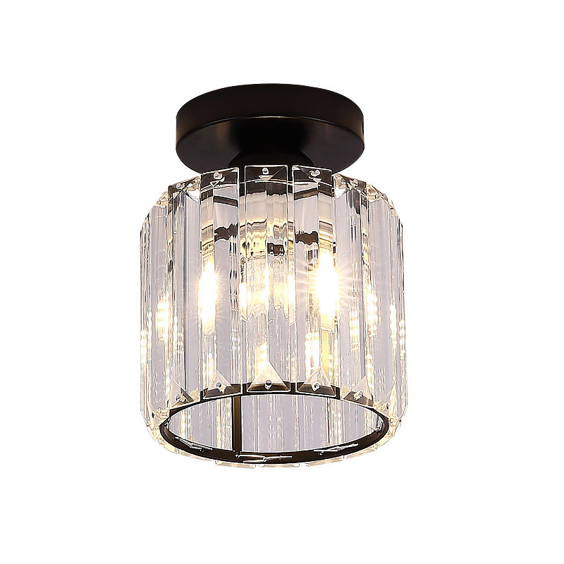 Nordijsko stropno svjetlo za hodnik i ulaz, moderni minimalistički LED s kristalnim tijelom i željeznim sjenilom, 220V, model S001, pogodno za 3–5 m²