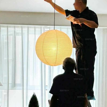 Noguchi-inspired japanski stil Wabi-Sabi, kuglasti platneni abažur za dnevnu sobu i spavaću sobu