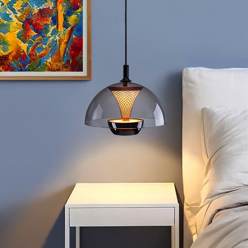 Nordijski moderni viseći luster u obliku pupoljka, za spavaću sobu i hodnik, talijanski minimalistički stil, LED, metalno tijelo, stakleno sjenilo