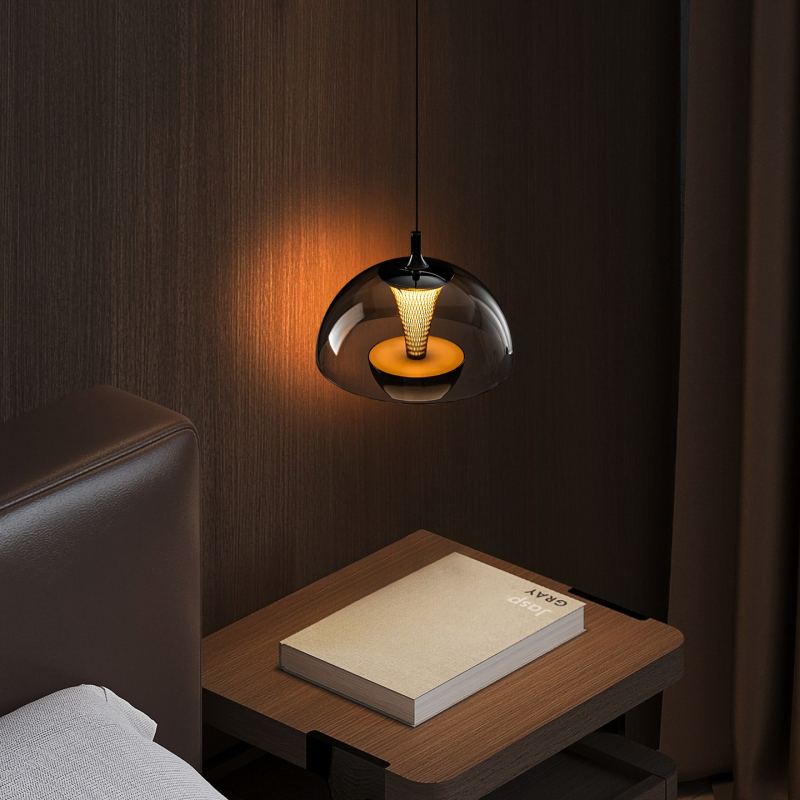 Nordijski moderni viseći luster u obliku pupoljka, za spavaću sobu i hodnik, talijanski minimalistički stil, LED, metalno tijelo, stakleno sjenilo