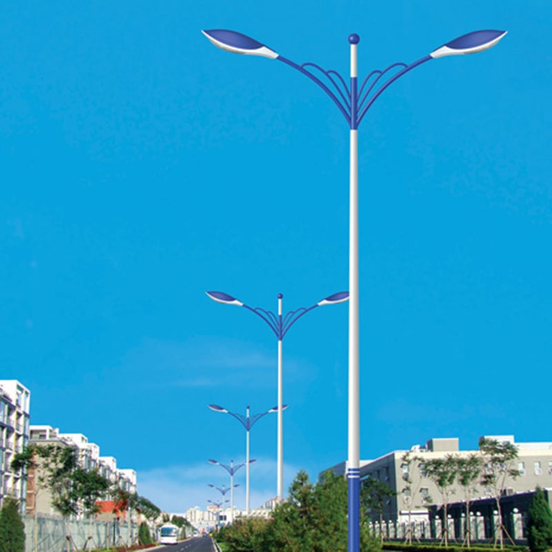 LED στύλος δρόμικού φωτισμού με διπλό ή μονό βραχίονα, φωτισμός οδικών έργων, προσαρμοστικός
