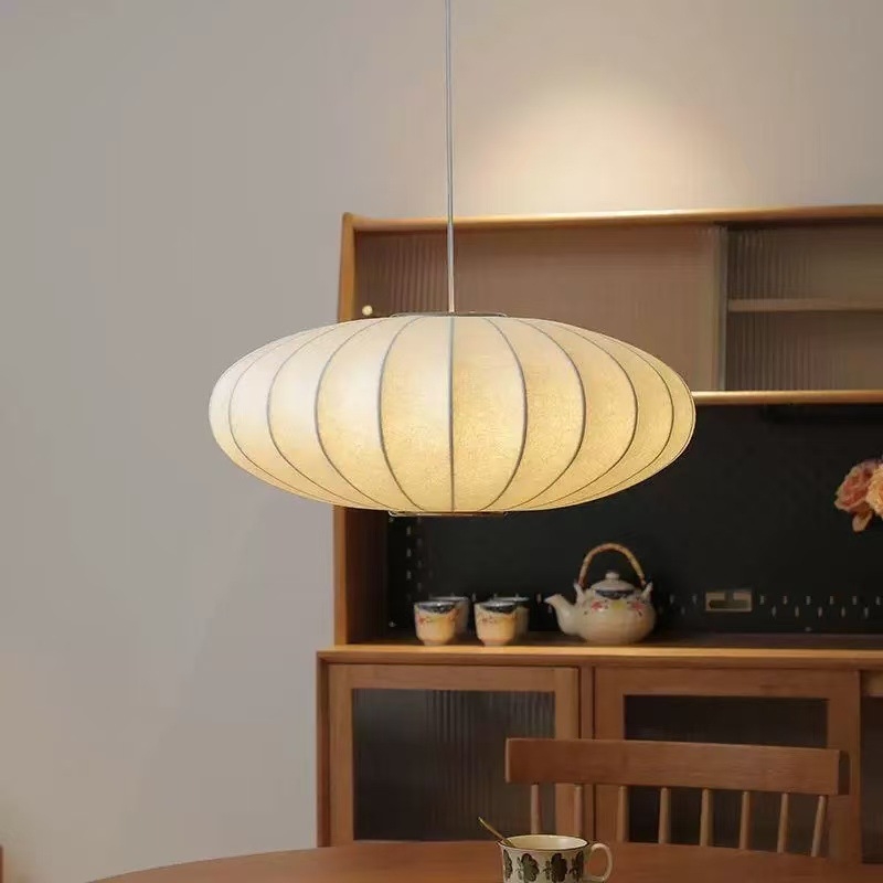 UFO viseća svjetiljka od svile, skandinavskog stila, vintage dizajnerska lanterna za blagovaonicu i spavaću sobu