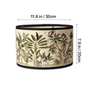 Abajur bamboo pentru candelabru – imprimeu în stil clasic popular, abajur din stofă, 30x20 cm