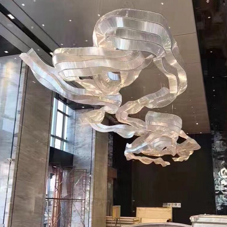 Ne-standardni prilagođeni luster za hotelski foyer, ured za prodaju i banketnu dvoranu vile — staklena kristal LED rasvjeta neobičnog oblika