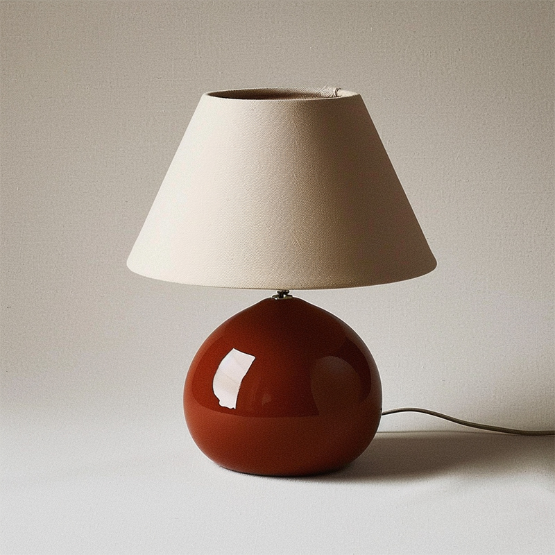 Francuski stil vintage noćna lampica, slatka kesten boje dizajn, japanski minimalistički dizajn za spavaću sobu, crvena stolna lampa za ambijentalno osvjetljenje