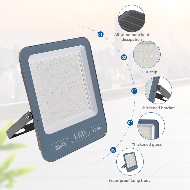 Vlastný LED reflektor 8013, vonkajší vodotesný IP66, 20-300W, 220V alebo 85-265V